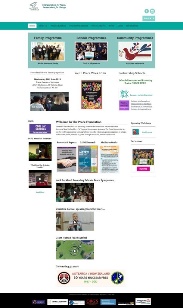 Peace foundation original homepage